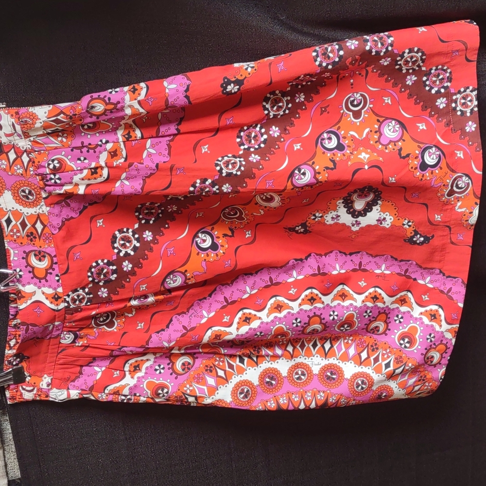 Emilio Pucci vtg Red and Pink Mini Skirt 4